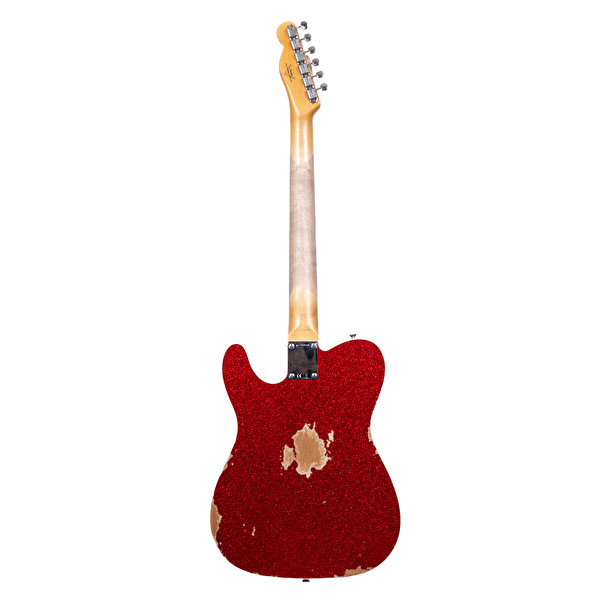Fender Custom Shop 1960 Telecaster Custom HS Heavy Relic Bigsby Red Sparkle Elektro Gitar